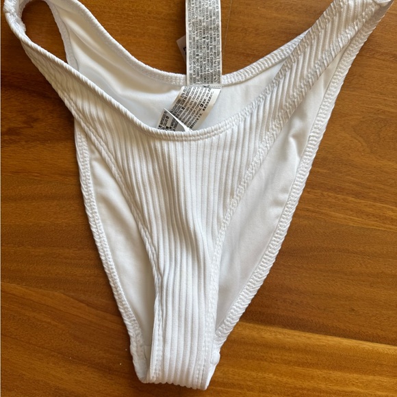 White Ribbed Bikini Bottom - Picture 4 of 5